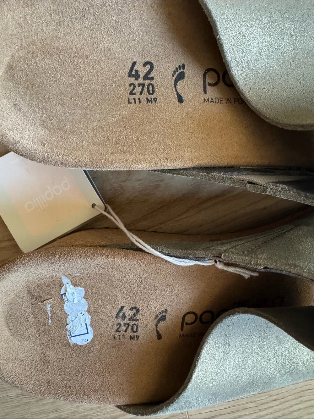 Birkenstock Papillion Namica Wedge Shoes Sandals Metallic Gold Suede sz 42 NWT